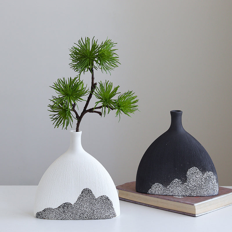 Artisan Mountain Landscape Ceramic Vase