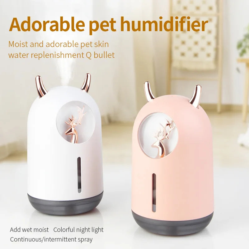 USB Aromatherapy Humidifier - Cute Pet Mini Bear Design - LED Mist Maker for Cars and Small Household Spaces