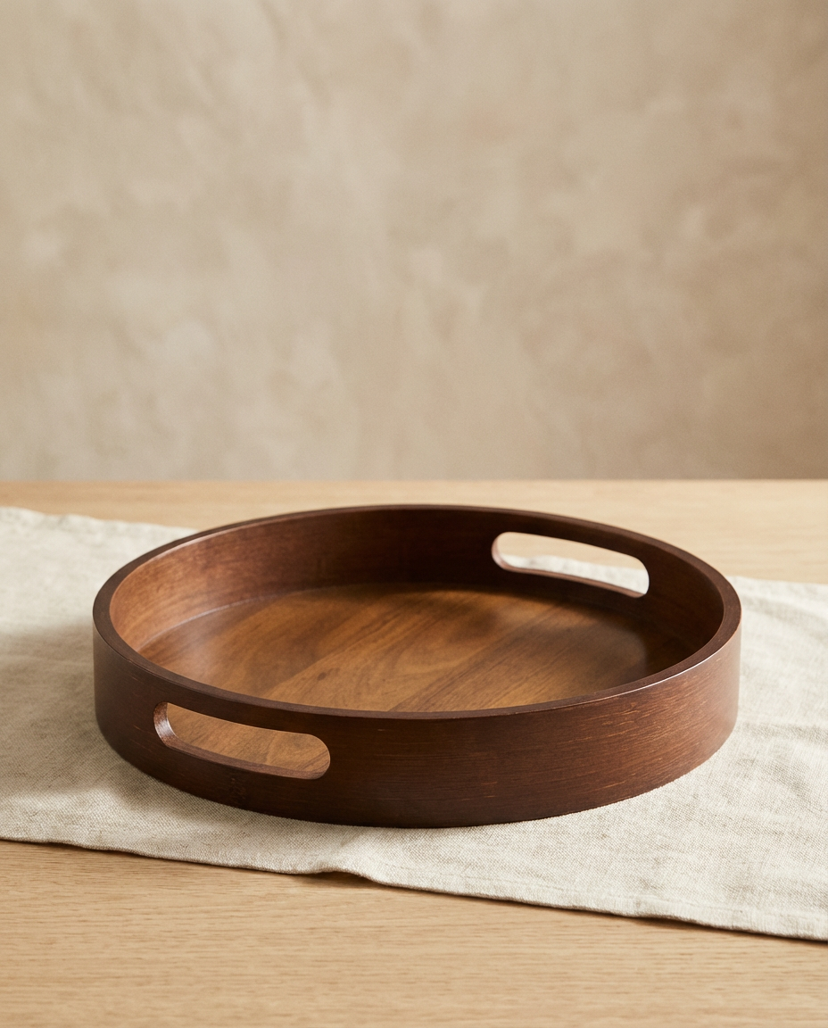 Natural Bamboo Serving Tray with Handles